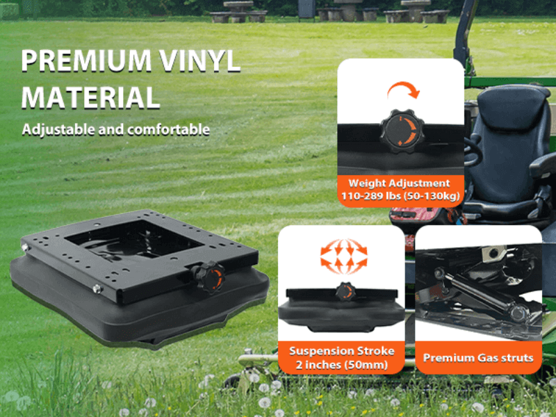 TICSEA Seat Suspension Kit with Seat Slider Track for Zero Turn Lawn ...