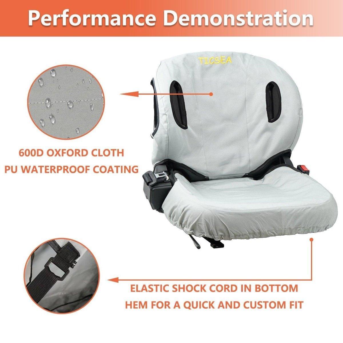 TICSEA Forklift Tractor Seat Cover, 600D Oxford Cloth Weatherproof Durable Seat Cover for Toyota Forklift Seat Backrests 22" H, Approx 20" W - TICSEA Inc