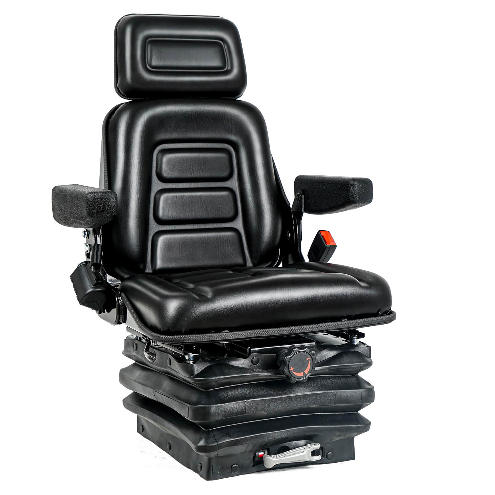 Universal Suspension Forklift Seat with Adjustable Angle Back, Safety Belt,for Forklift Tractor,Excavator Skid Loader Backhoe Dozer Telehandler