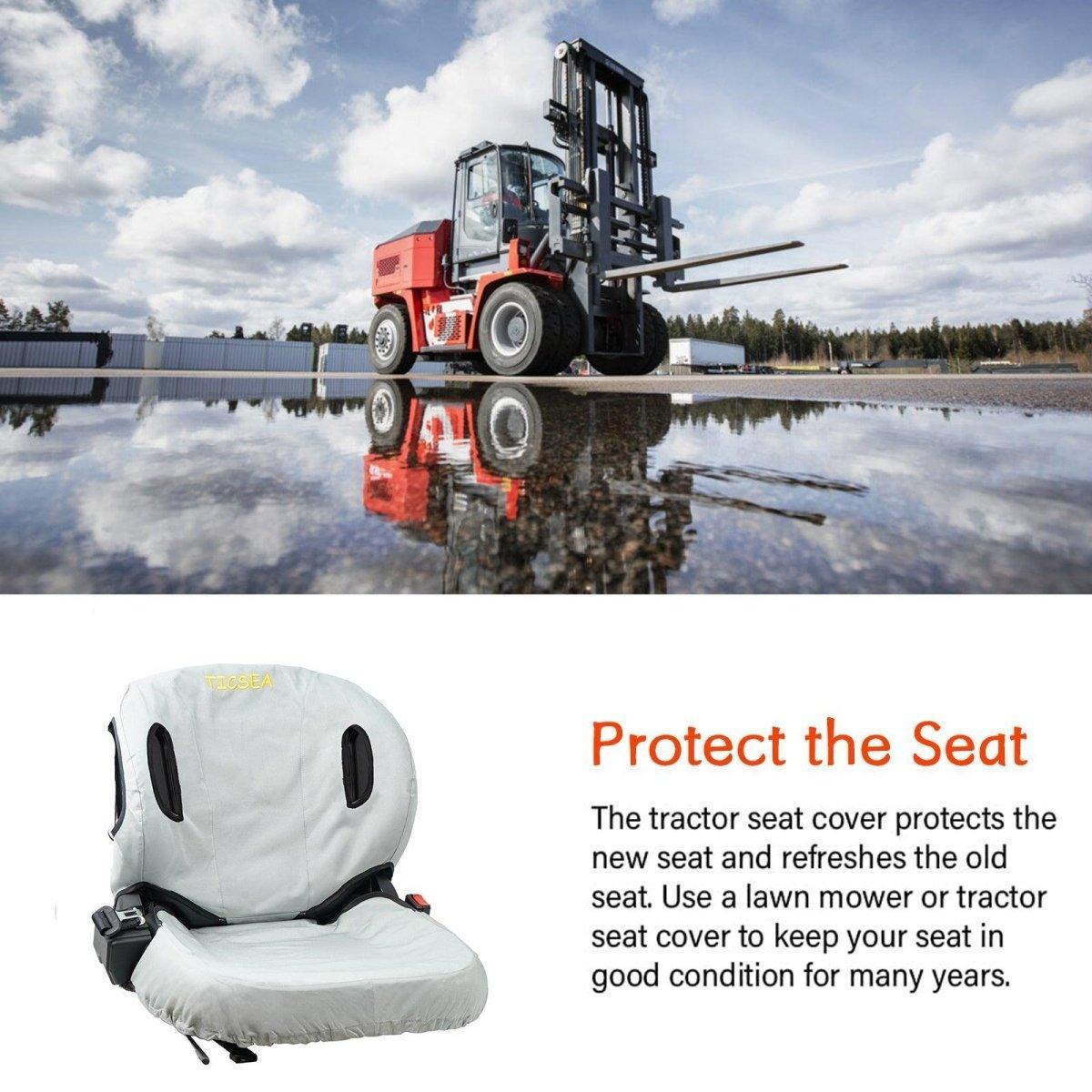TICSEA Forklift Tractor Seat Cover, 600D Oxford Cloth Weatherproof Durable Seat Cover for Toyota Forklift Seat Backrests 22
