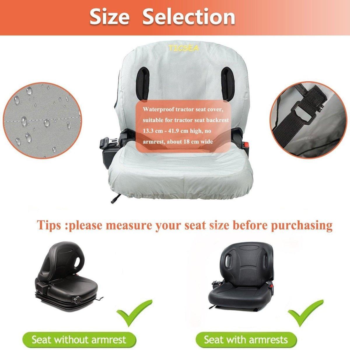 TICSEA Forklift Tractor Seat Cover, 600D Oxford Cloth Weatherproof Durable Seat Cover for Toyota Forklift Seat Backrests 22" H, Approx 20" W - TICSEA Inc