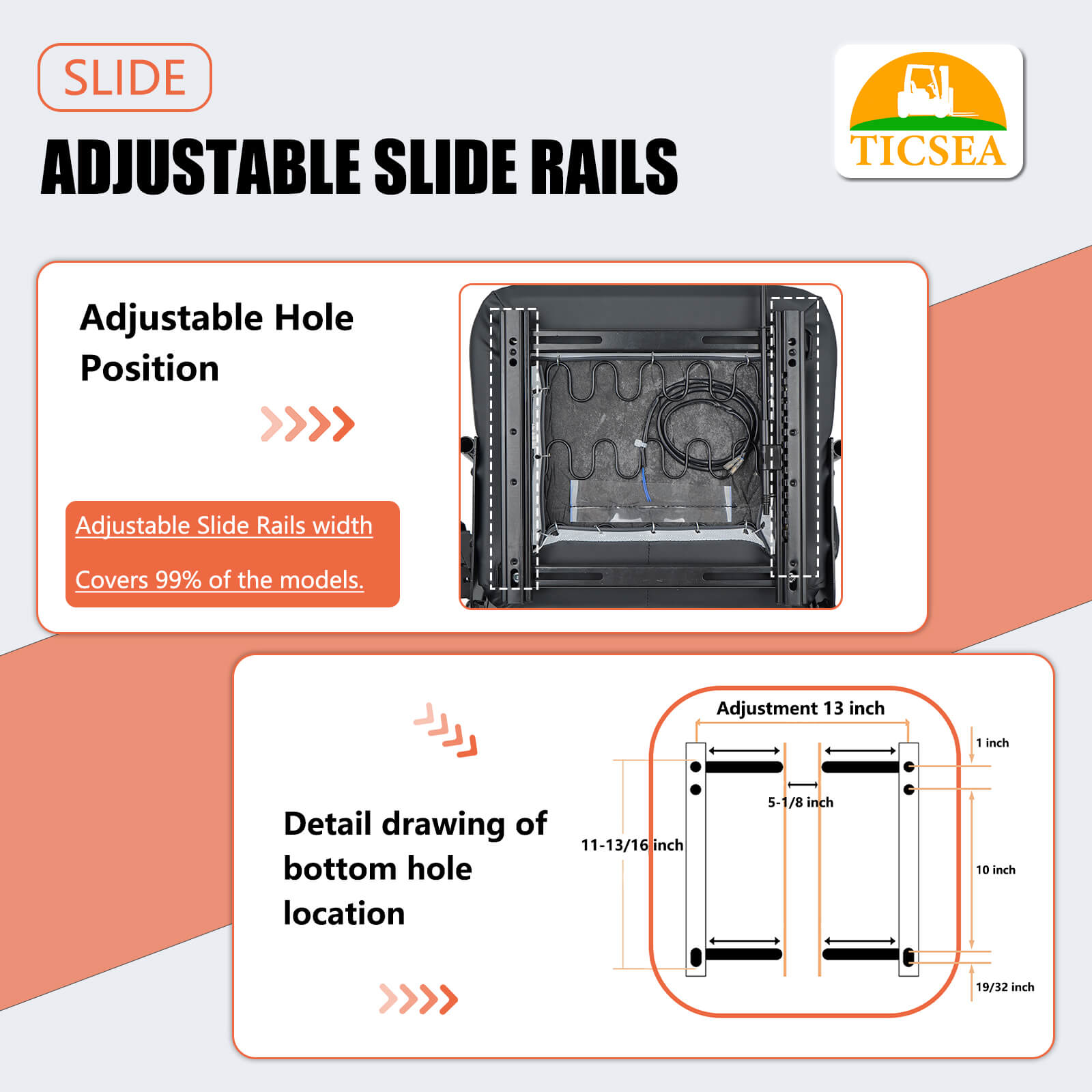 Universal Forklift Seat, Tractor Seat fit Excavator Skid Loader Backhoe Dozer Telehandler