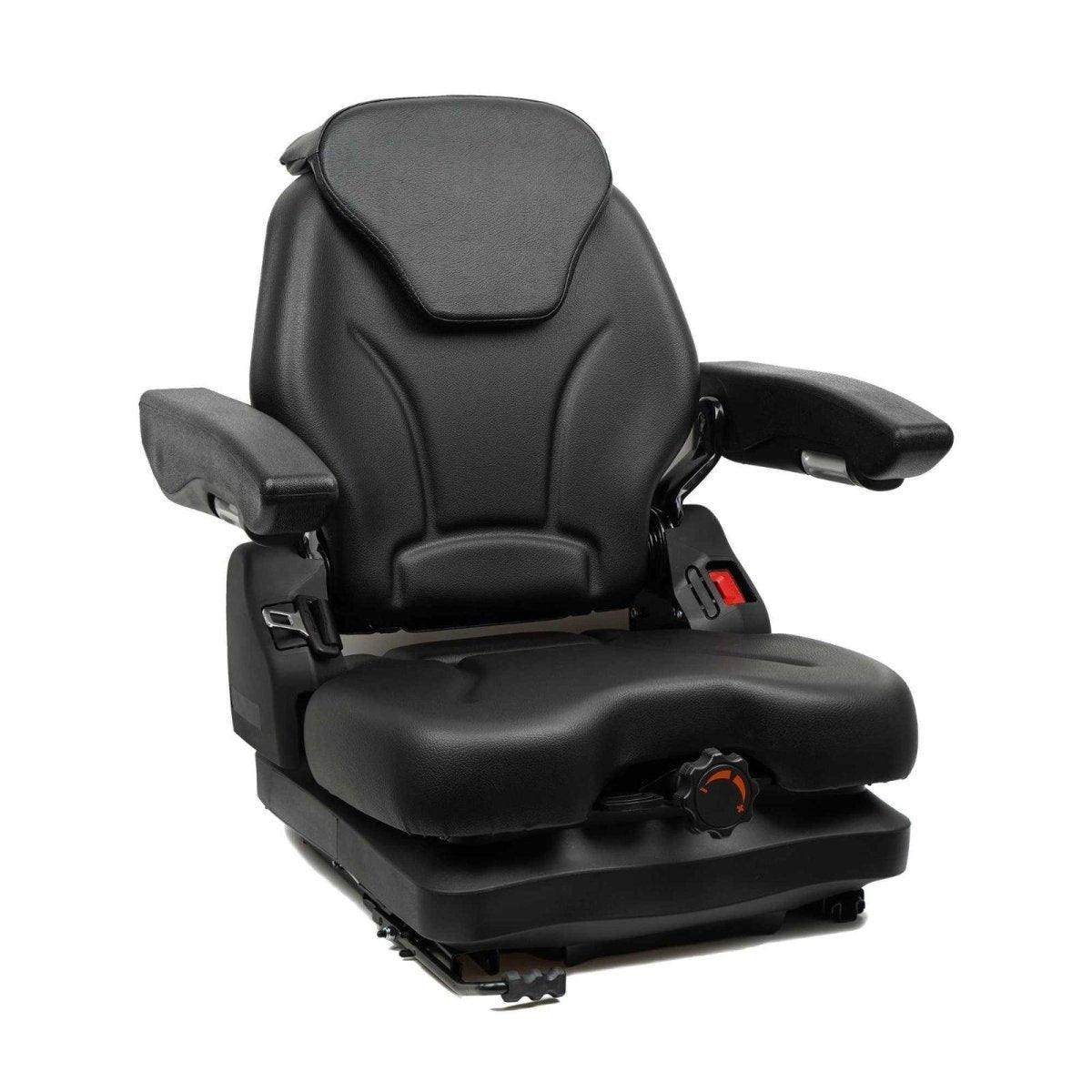 Highback Low Suspension Tractor Seat, Adjustable Backrest Headrest and Slide Rails Forklift seat, Shock Absorber for Heavy Duty Excavator Harvester - TICSEA Inc