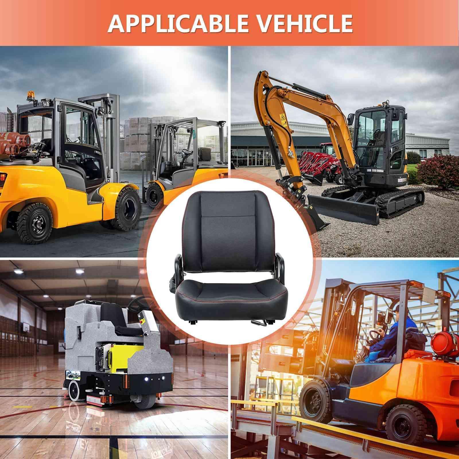 Universal Forklift Seat,Tractor Seat with Adjustable Back,Safety Belt and Operator Position Switch,Excavator Skid Loader Backhoe Dozer Telehandler - TICSEA Inc