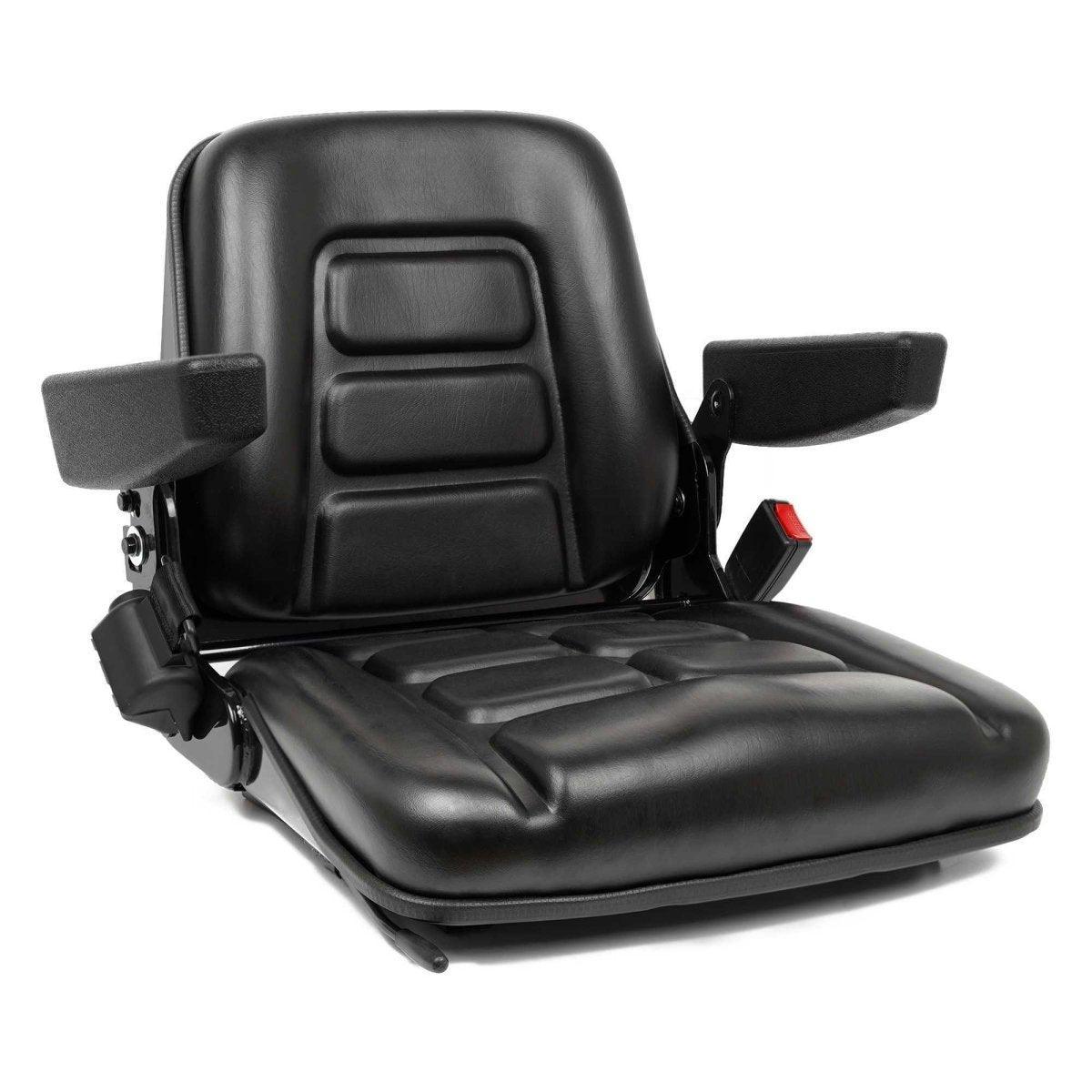 Universal Fold Down Forklift Seat,Micro Switch,Armrest And Safety Belt,for Tractor,Excavator Skid Loader Backhoe Dozer Telehandler ZTR‘s - TICSEA Inc