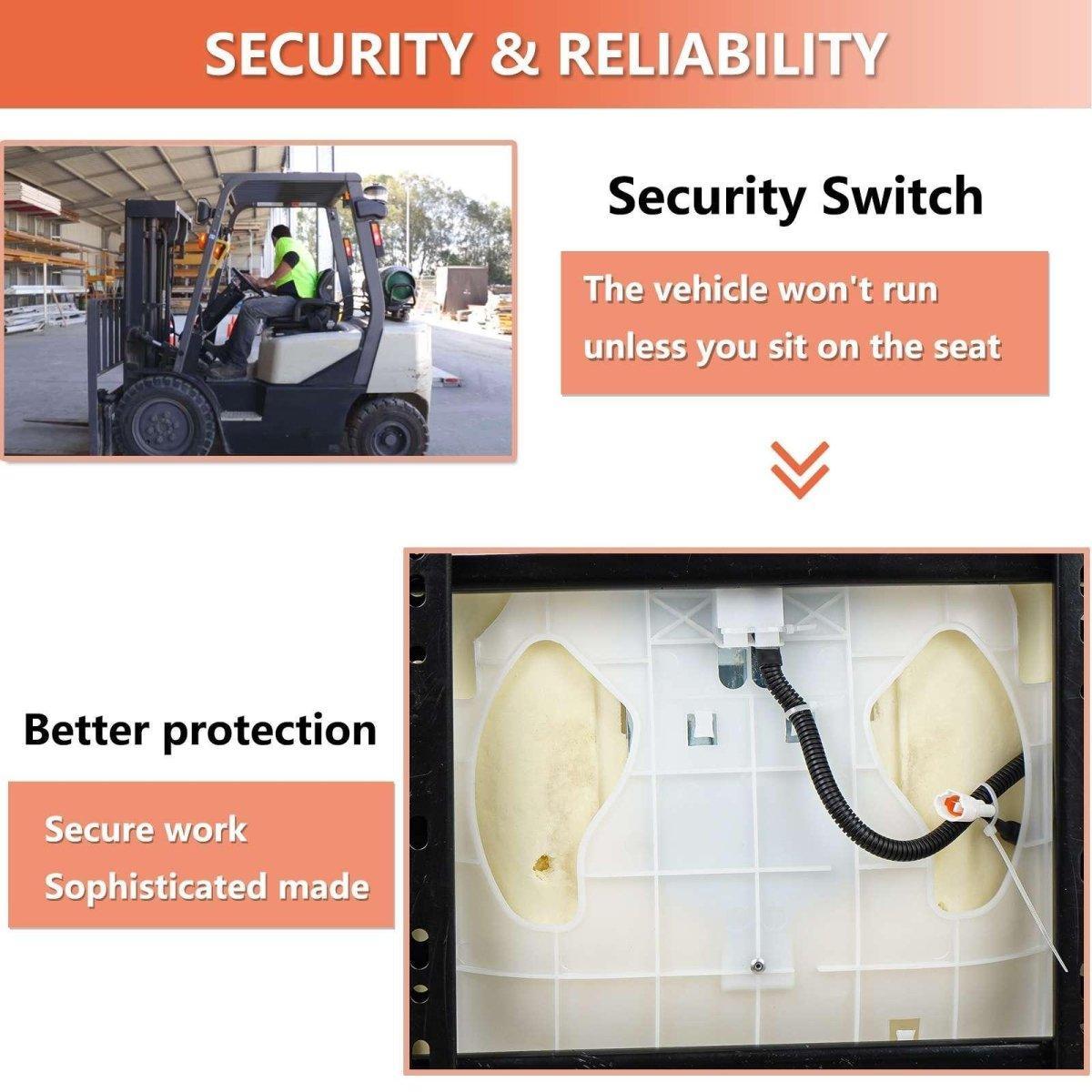 Universal Fold Down Forklift Seat with Adjustable Angle Back,Micro Switch And Safety Belt, for Tractor,Excavator Skid Loader Backhoe Dozer Telehandler - TICSEA Inc