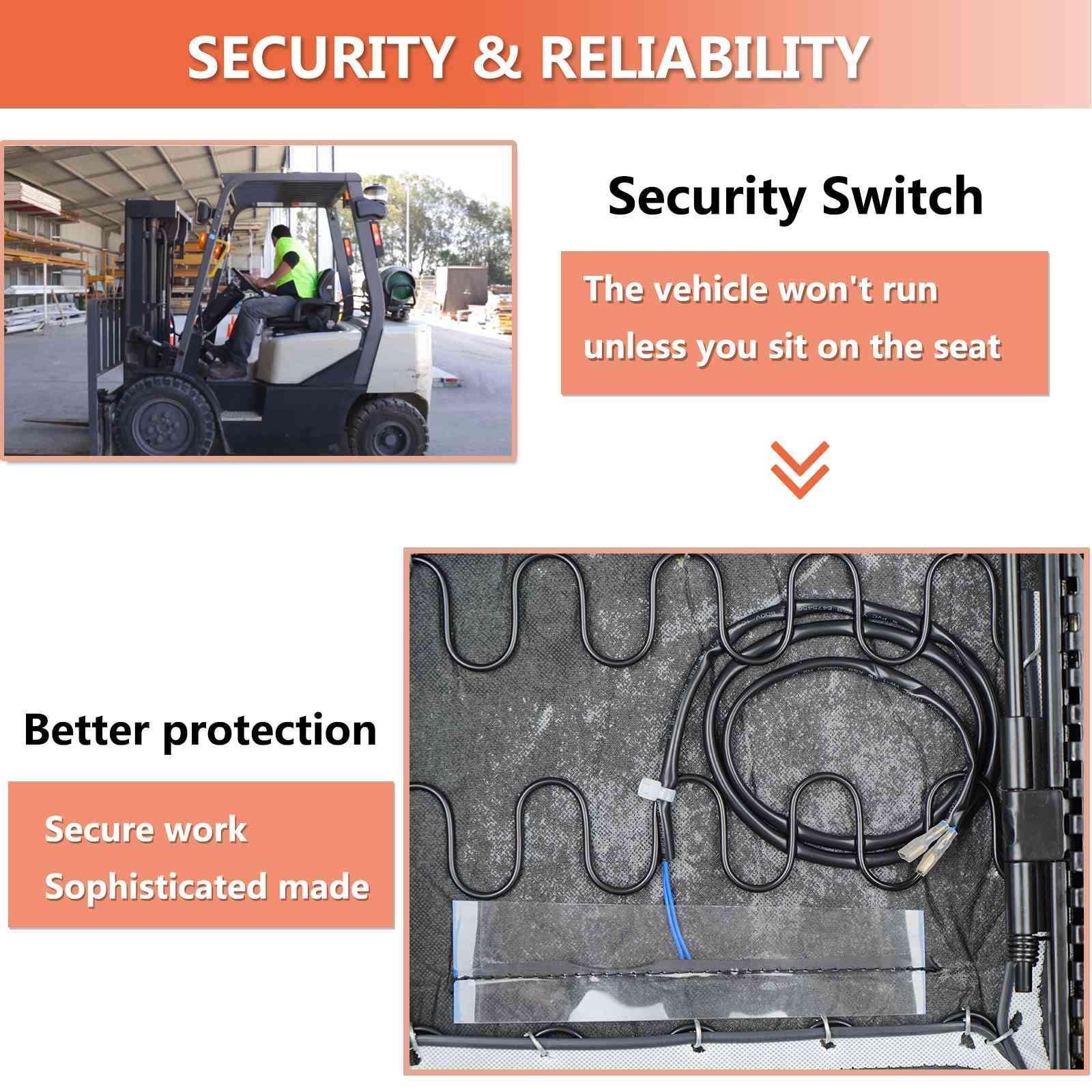 Universal Forklift Seat,Tractor Seat with Adjustable Back,Safety Belt and Operator Position Switch,Excavator Skid Loader Backhoe Dozer Telehandler - TICSEA Inc