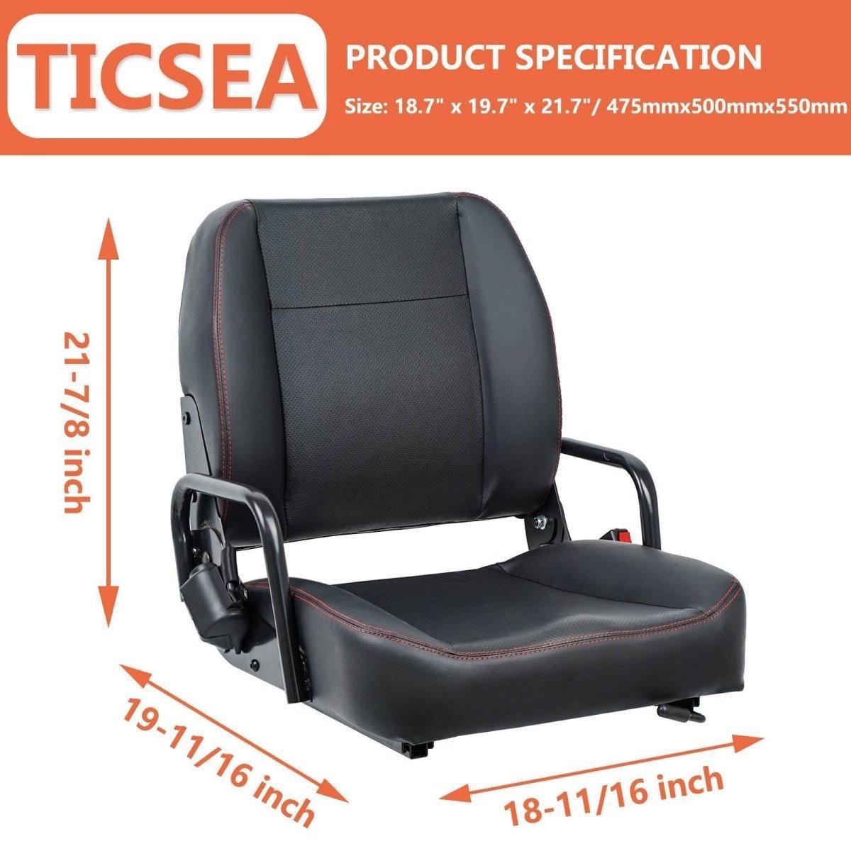 Universal Forklift Seat,Tractor Seat with Adjustable Back,Safety Belt and Operator Position Switch,Excavator Skid Loader Backhoe Dozer Telehandler - TICSEA Inc